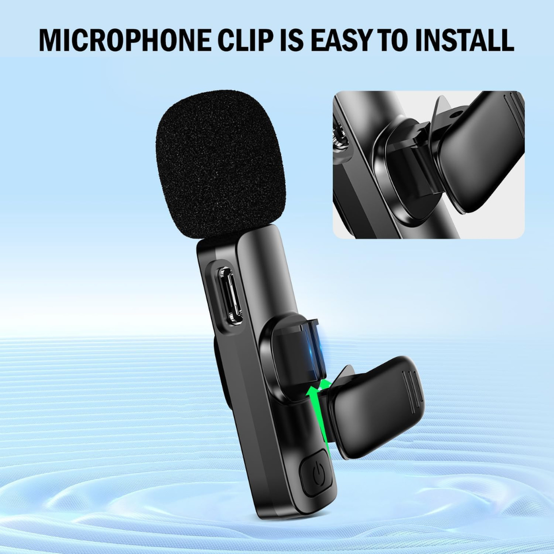 Wireless 2In1 Android And Iphone Lavalier Recording Microphones
