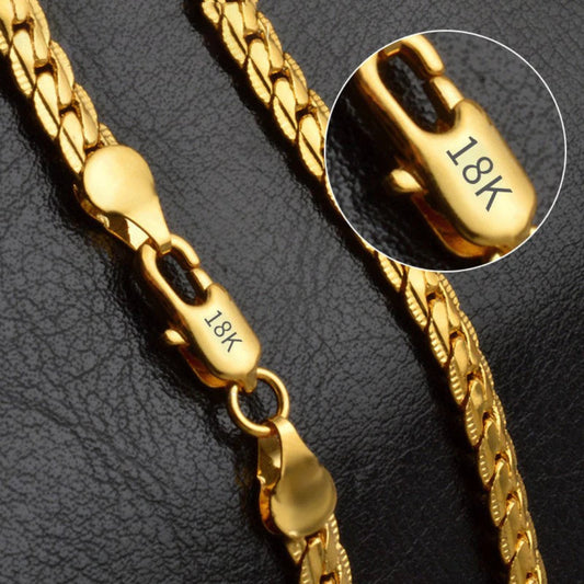 18K Gold/Silver Color 6mm  Necklace Chain