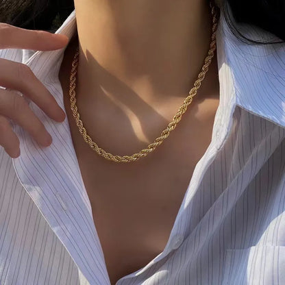 4mm 18K Gold Rope Chain