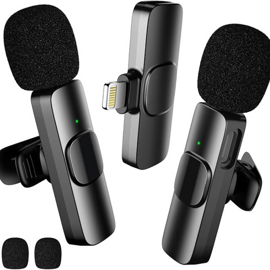 Wireless 2In1 Android And Iphone Lavalier Recording Microphones