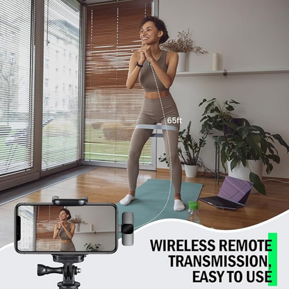 Wireless 2In1 Android And Iphone Lavalier Recording Microphones