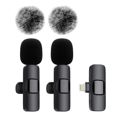 Wireless 2In1 Android And Iphone Lavalier Recording Microphones