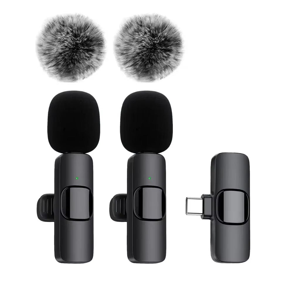 Wireless 2In1 Android And Iphone Lavalier Recording Microphones